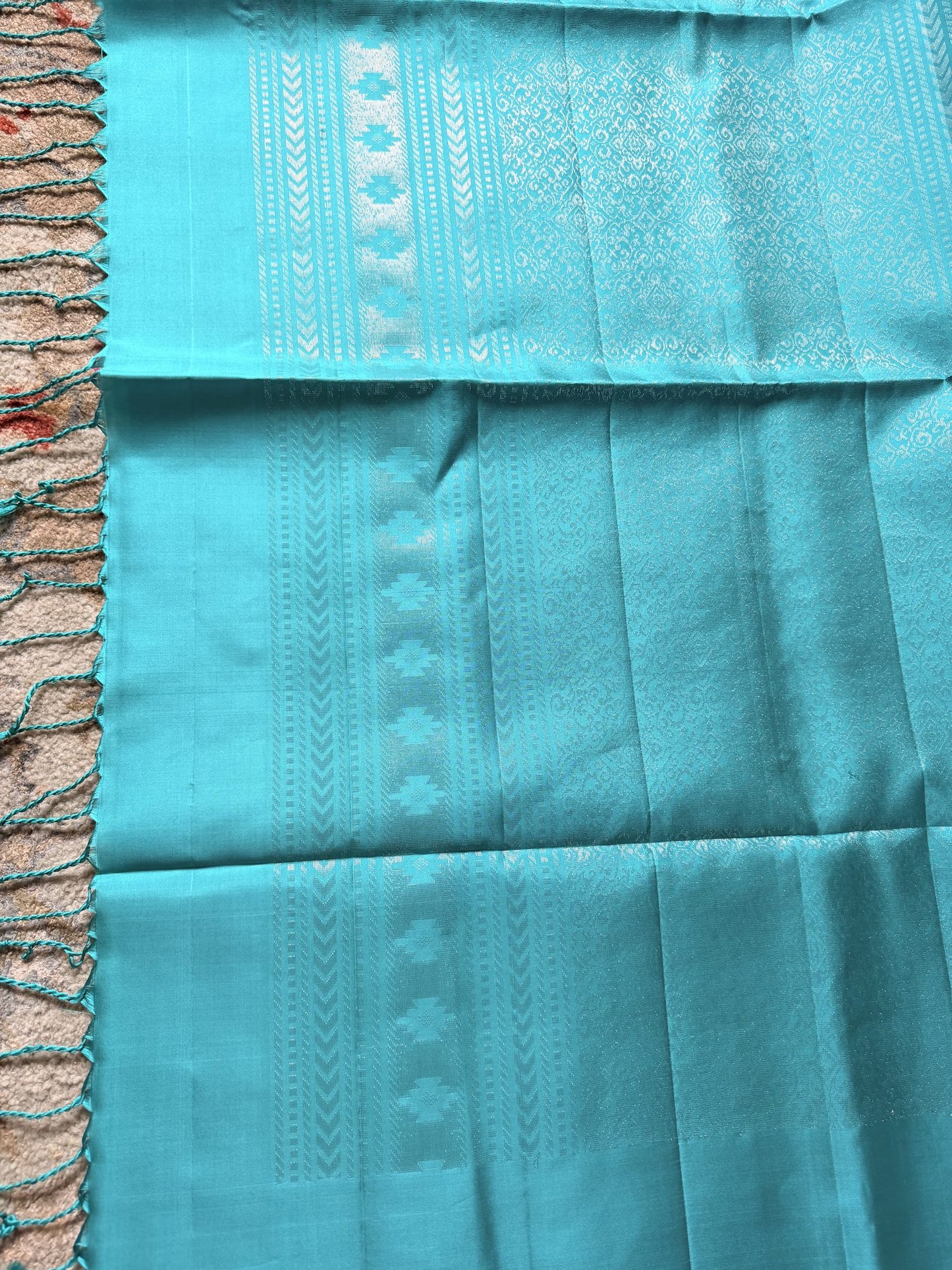 Black Soft Silk Saree with Teal Woven Border | Nesavu Collection