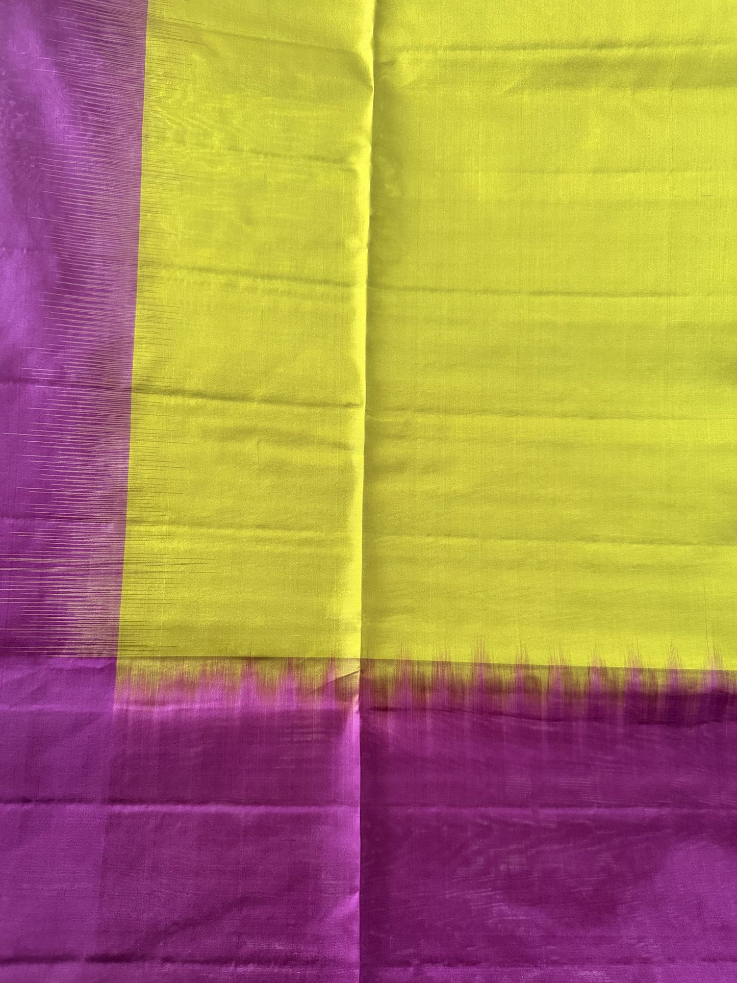 Mehendi Green & Violet Soft Silk Saree with Lotus Woven Border | Nesavu Collection